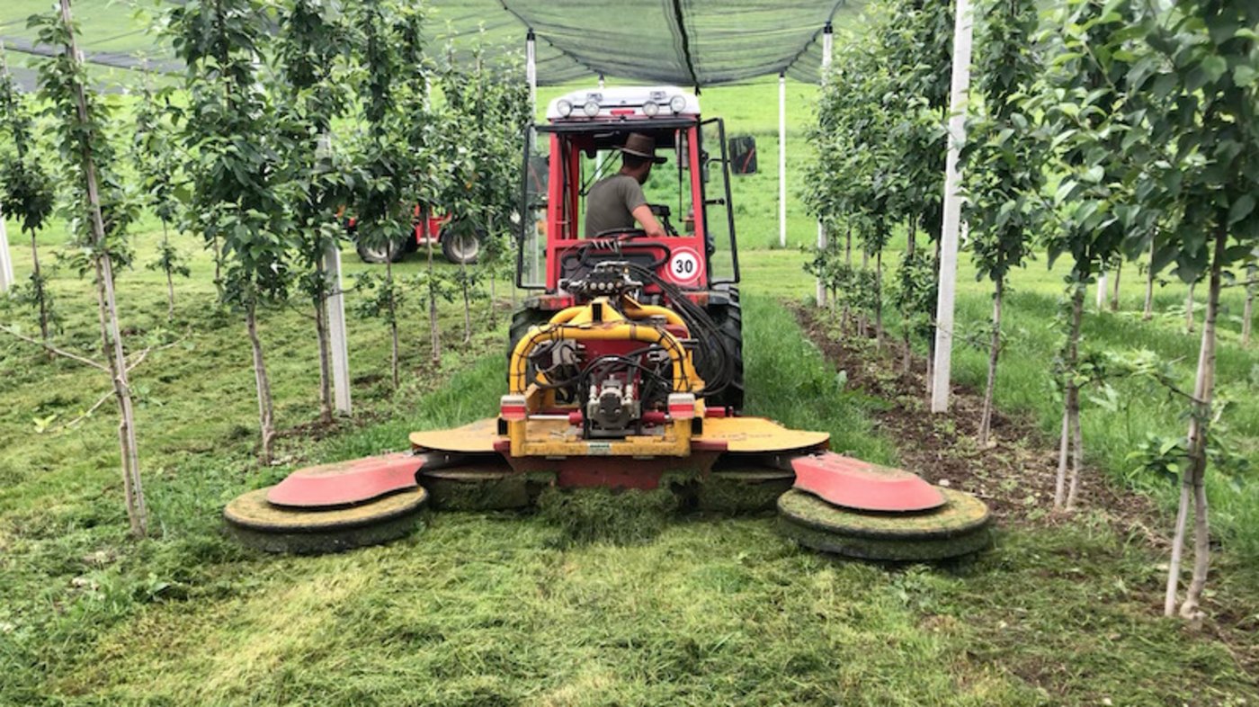 Mulchen mit dem Sichelmulchgerät. (Bild et)
