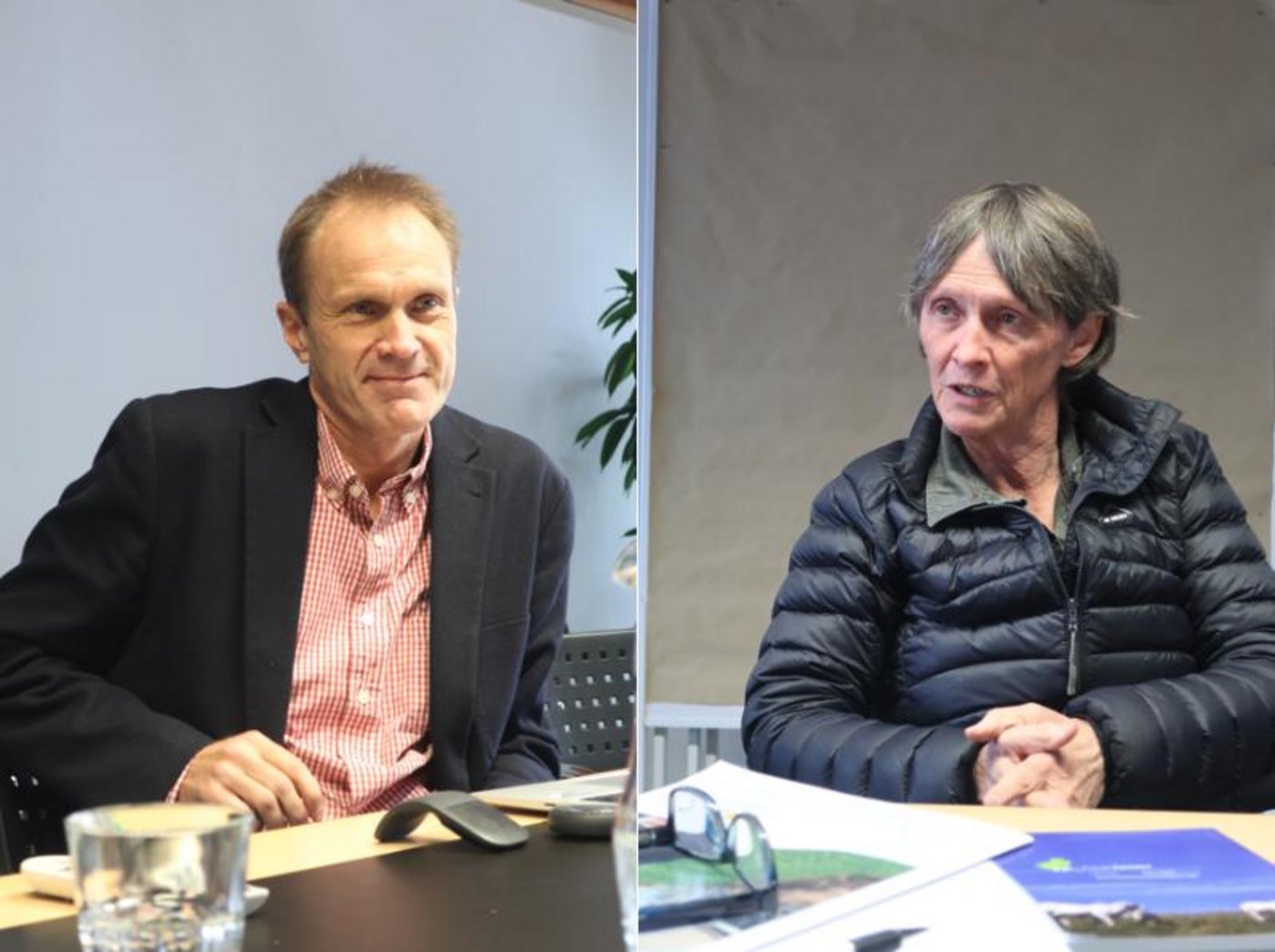 Erik Meier, Leiter Grundbildung Landwirtschaft am Strickhof und Judy Stuart, Preisträgerin des Klaus J. Jacobs Awards und Gründerin Future Farmers, im Gespräch. (Bilder et)