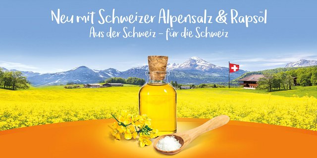 Die Zweifel daran, dass es sich beim Berg auf diesem Werbeplakat nicht um einen echten Schweizer Berg handelt, haben sich als berechtigt herausgestellt. (Bild Zweifel Werbung)