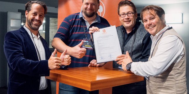  Die Gründer von crowdfoods.com: Enzo Schrembs, Jay F Kay, Mark Leinemann und Alex Heger (v.l.n.r). (Niklas Spiegler)