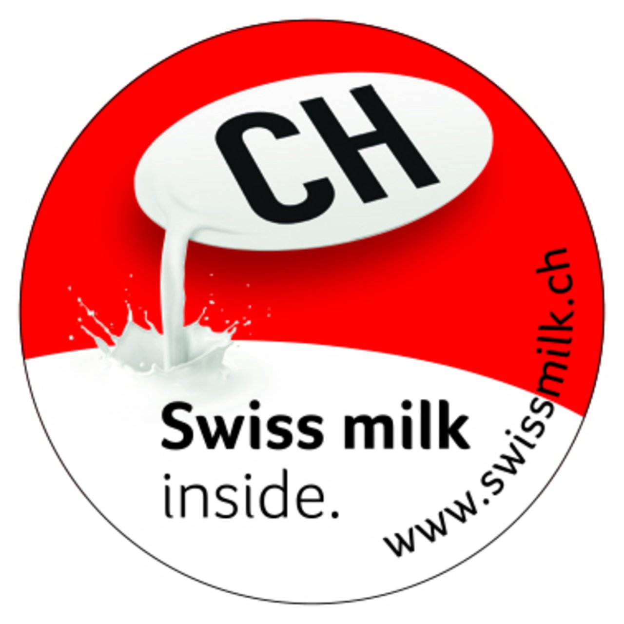 Da ist Schweiz drin: Ab Mai tragen Schweizer Milch und Milchprodukte den auffälligen Sammelpunkt. (Bild zVg)