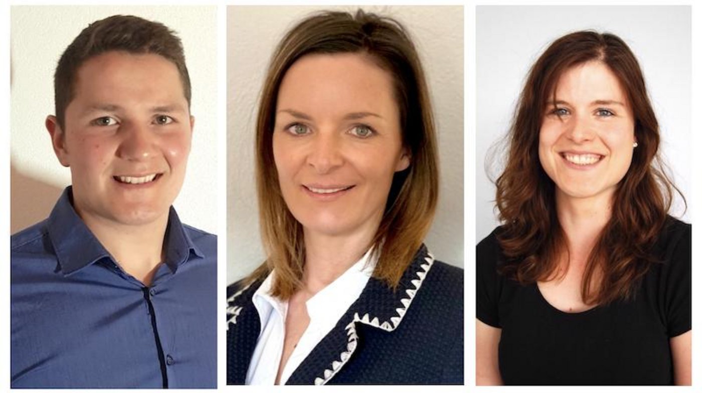 Ueli Lehmann, Gaby Mummenthaler und Martina Iseli (v. l. n. r.) übernehmen beim Berner Bauernverband künftig neue Aufgaben. (Bilder zVg)