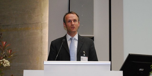 Der Direktor des Schweizer Obstverbands Georg Bregy an der Delegiertenversammlung in Martigny VS. (Bild jsc)