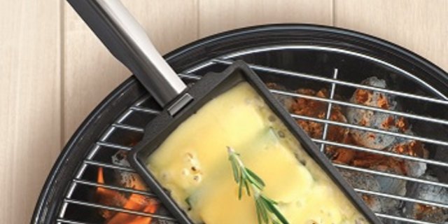 Das neue Raclette-Pfännchen für (auf) den Grill. (Bild Raclette Suisse)
