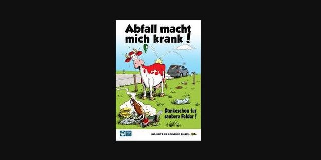 Littering ist eine Gefahr für Weidevieh und eine Quelle von Mikroplastik. Feldtafeln helfen, darauf aufmerksam zu machen. Aber auch Bauern selbst können Mikroplastik vermeiden. (Bild jsc)