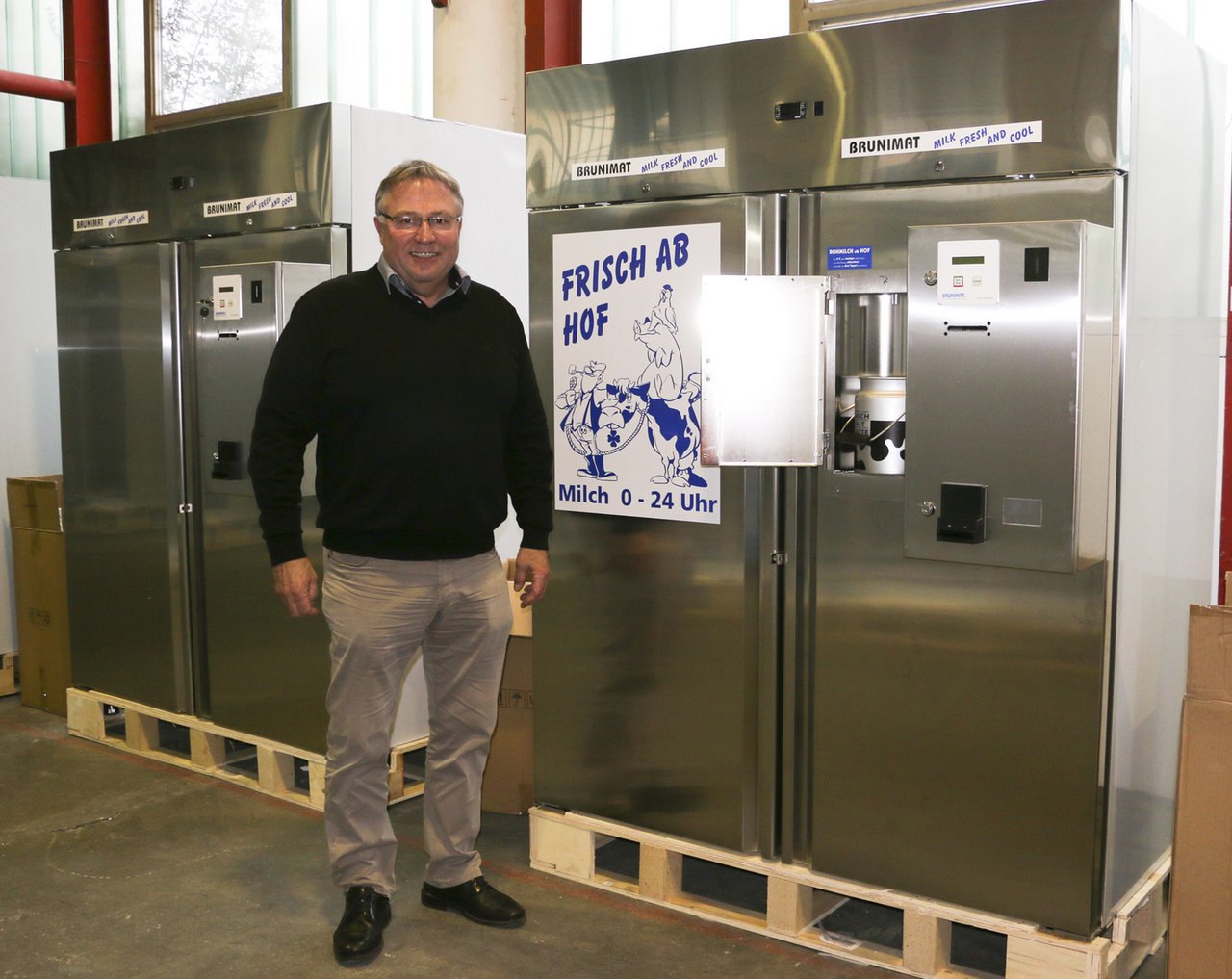 Milchautomaten-Pionier: Unternehmer Alfred Bruni. (Bilder Eveline Dudda)