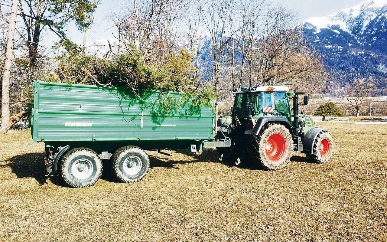 Hier liegt im Winter meterhoch Schnee. Entsprechend müssen die Weiden im Frühling geputzt und aufgeräumt werden, damit im Sommer hier Tiere weiden können. 