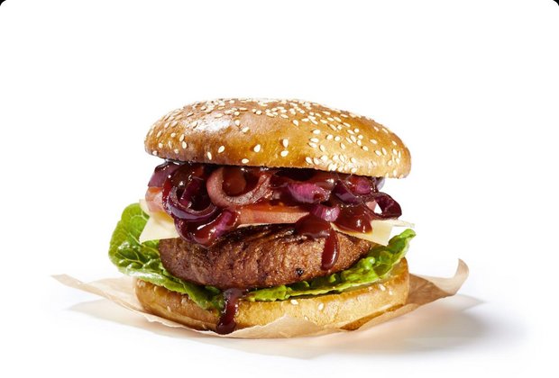 Der Burger wird in der Schweiz produziert. (Bild Hilcona)