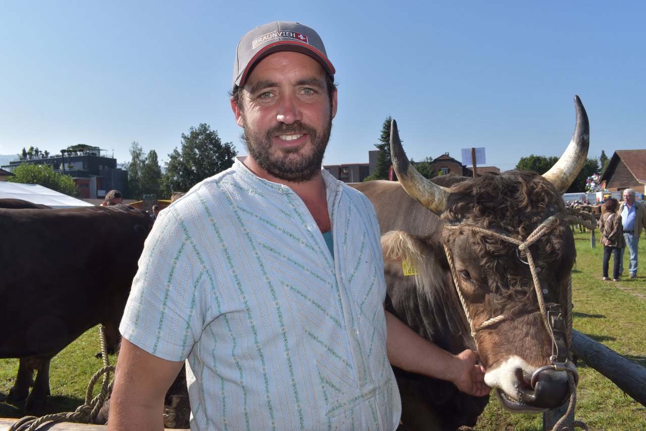 Daniel Camenzind ist Mitglied es Betreuungsteams der Stiere, aber selbst auch Besitzer von Stier «Hubi», der allerdings nicht verkäuflich ist. (Bilder lae)