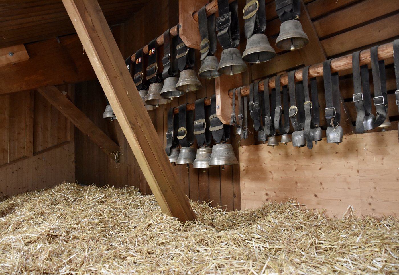 Die Glocken dienen eigentlich nur zur Dekoration im Strohlager. Einstweilen wurden sie zweckentfremdet. (Bild Lisa McKenna)