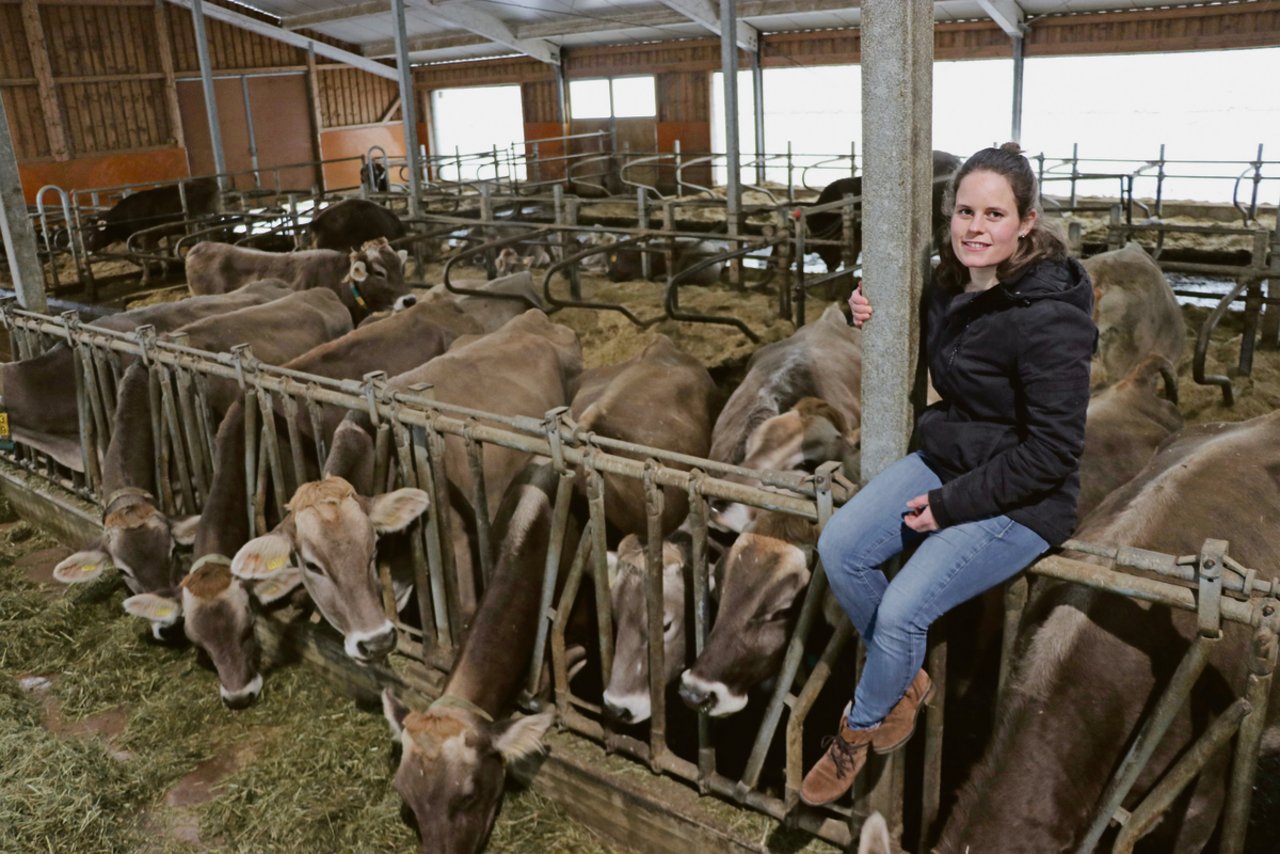 Schon als Kind ging Rahel Wenger vor der Schule in den Kuhstall des Nachbarn. Heute ist sie auf einem Landwirtschaftsbetrieb im Freiamt zuhause.(Bild Ruth Aerni)