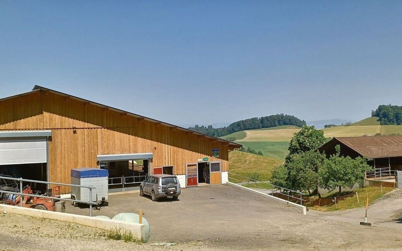 Eine Aussicht, die so manchen Hotelier neidisch macht: Rysers Tiere sehen auf die Emmentaler Hügel.