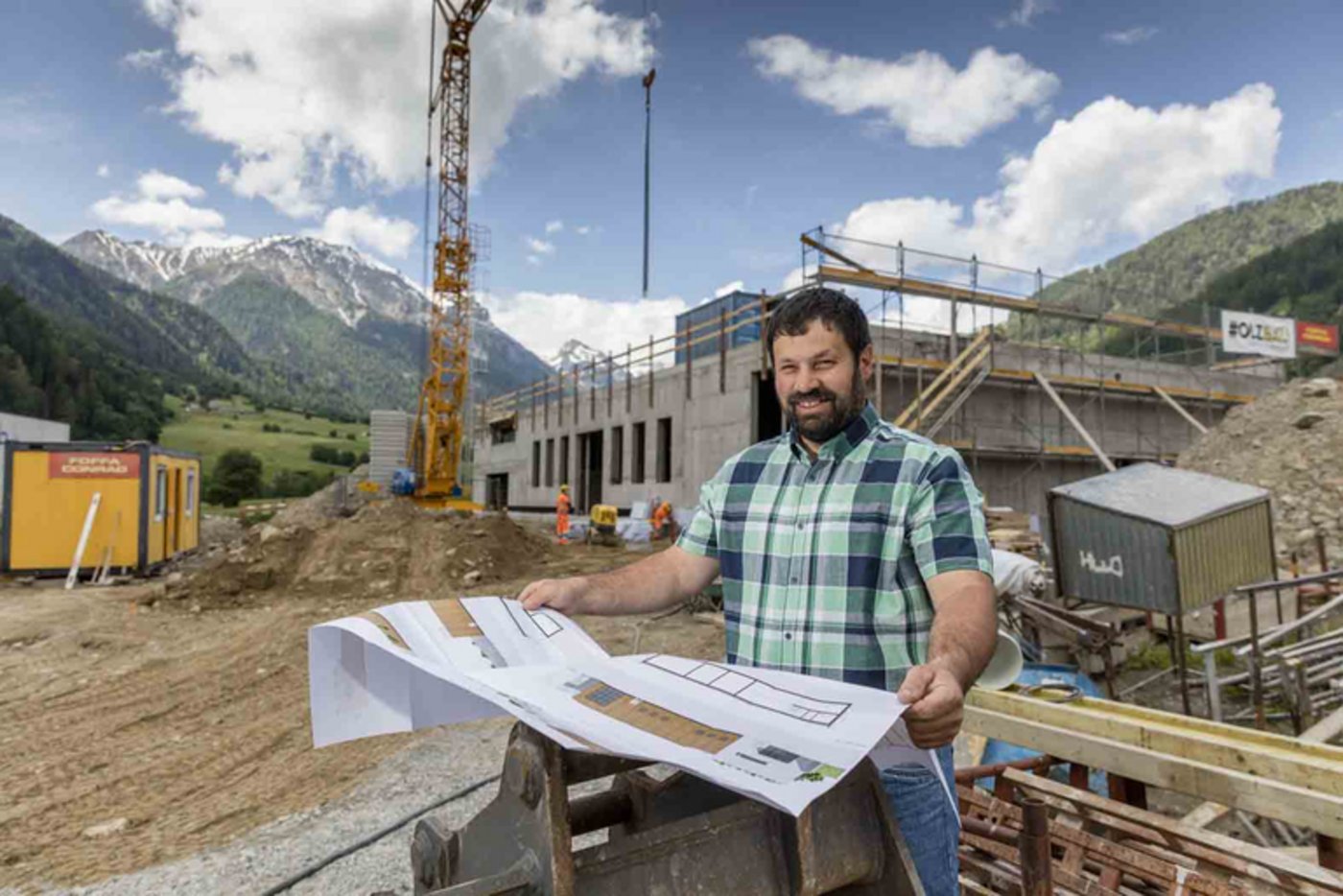 Der Neubau der Käserei in Müstair hat bereits begonnen. (BIld Coop)