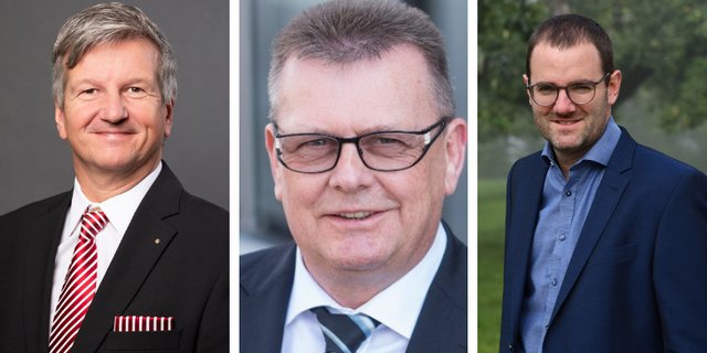 Die drei neuen Verwaltungsräte (v.l.n.r.): Bruno Lustenberger, Walter Koller und Michel Darbellay
