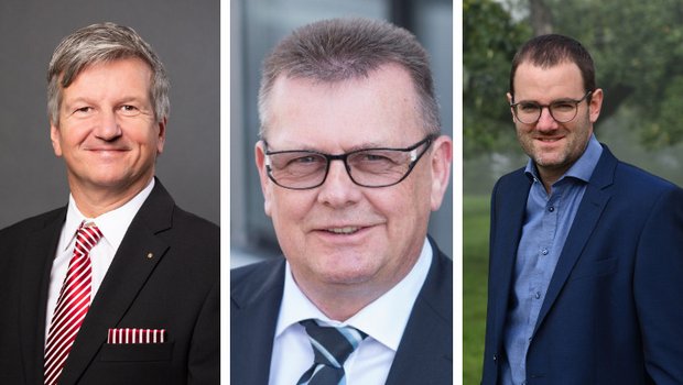 Die drei neuen Verwaltungsräte (v.l.n.r.): Bruno Lustenberger, Walter Koller und Michel Darbellay