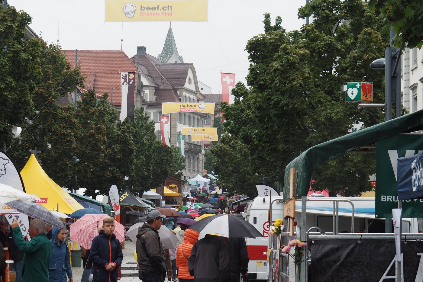 Trotz Regen besuchen bereits am Samstagmorgen zahlreiche Besucher die Beef.ch (Bilder chw)