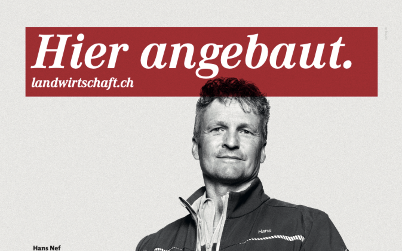 Heuer ist Hans Nef mit Äpfeln auf den Plakaten zu sehen. Das Sujet ist aber bereits 2019 entstanden.