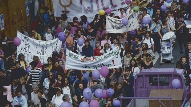 Nach 1991 streiken die Frauen in der Schweiz am 14. Juni 2019 erneut. Diese Mal sind auch Bäuerinnen dabei. (Bild ETH-Bibliothek/Comet Photo AG)