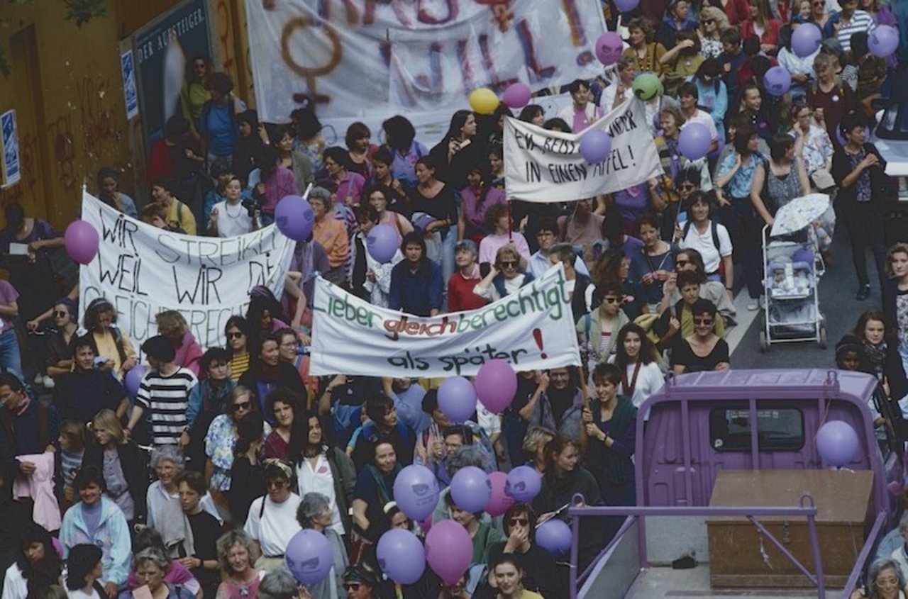 Nach 1991 streiken die Frauen in der Schweiz am 14. Juni 2019 erneut. Diese Mal sind auch Bäuerinnen dabei. (Bild ETH-Bibliothek/Comet Photo AG)
