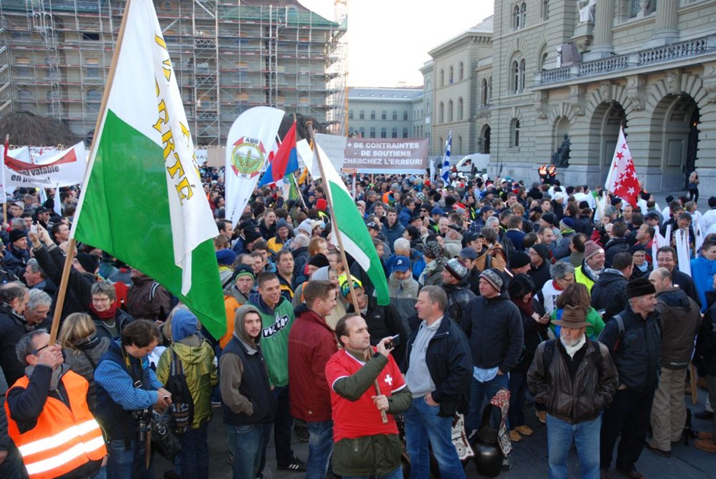 Für all die Demonstranten war kaum Platz zu finden auf dem Bundesplatz. 