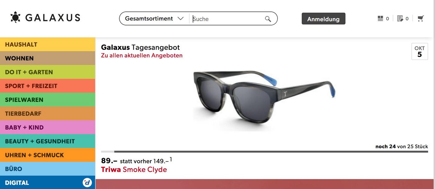 Galaxus expandiert nach Deutschland: Die Migros ist zu 70 Prozent an Digitec Galaxus beteiligt. (Bild Screenshot Galaxus.ch)