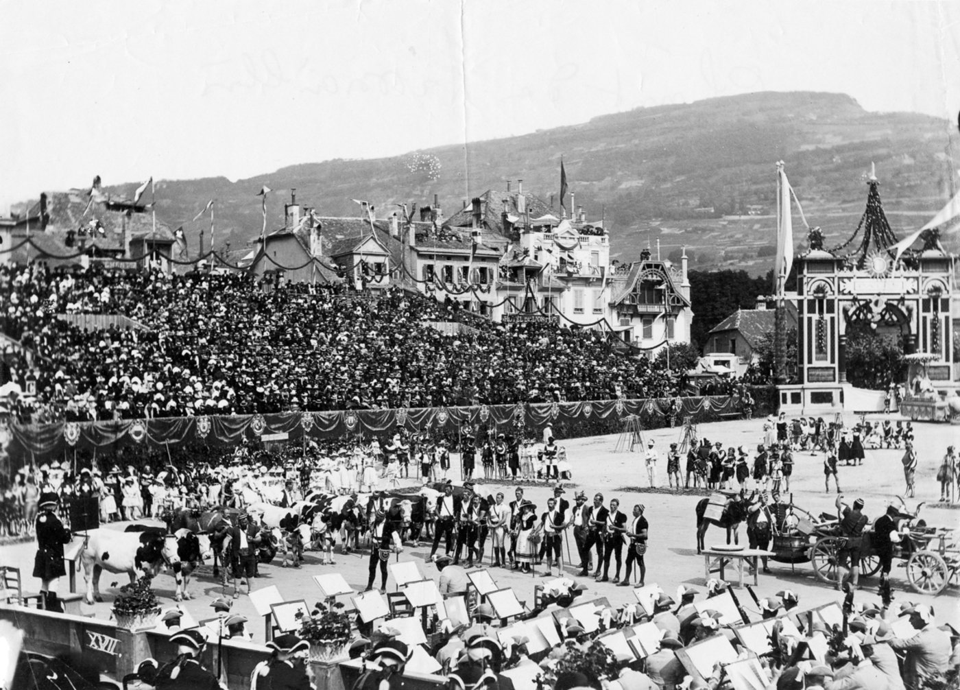 1889 sang Placide Currat den «Ranz des Vaches». Das Lied ist seit 1819 Teil des Fêtes des Vignerons.