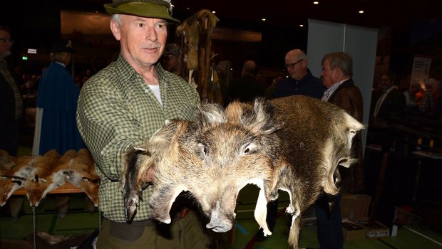 Am "Fäälimärt" in Sursee wurde unter anderem dieses Wildschweinfell angeboten. (Bilder Josef Scherer)