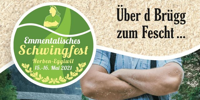 Das Logo des kommenden Emmentalischen Schwingfests zeugt die Emme und den Verlauf der Strasse samt Brücke zum Festgelände. (Bild zVg)