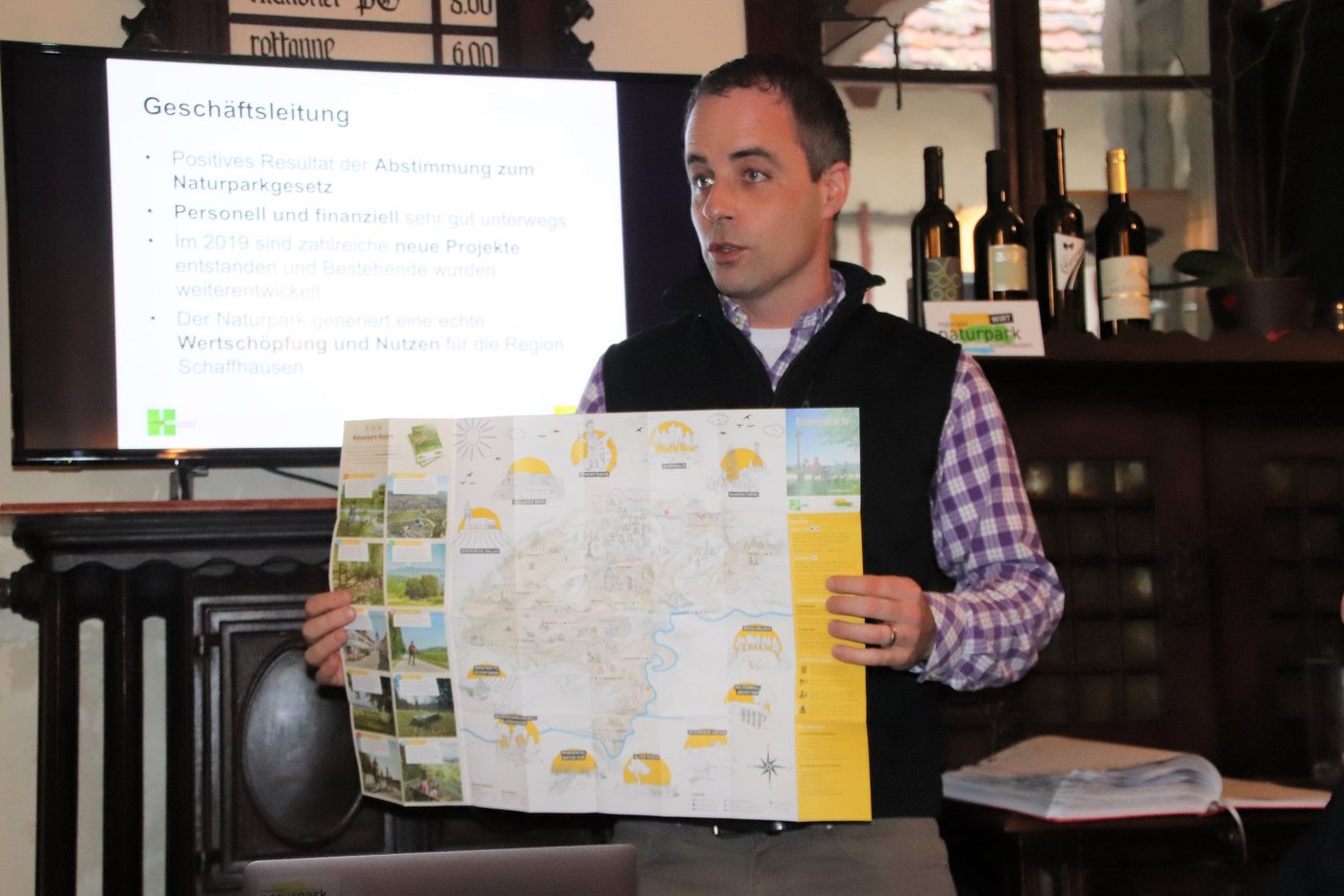 Geschäftsführer Christoph Müller ist  überzeugt: «Mit der gewonnenen Abstimmung wird der Naturpark stabil. Wir sind sehr gut unterwegs und das Resultat bringt Ruhe in den Park.» (Bilder Roland Müller)