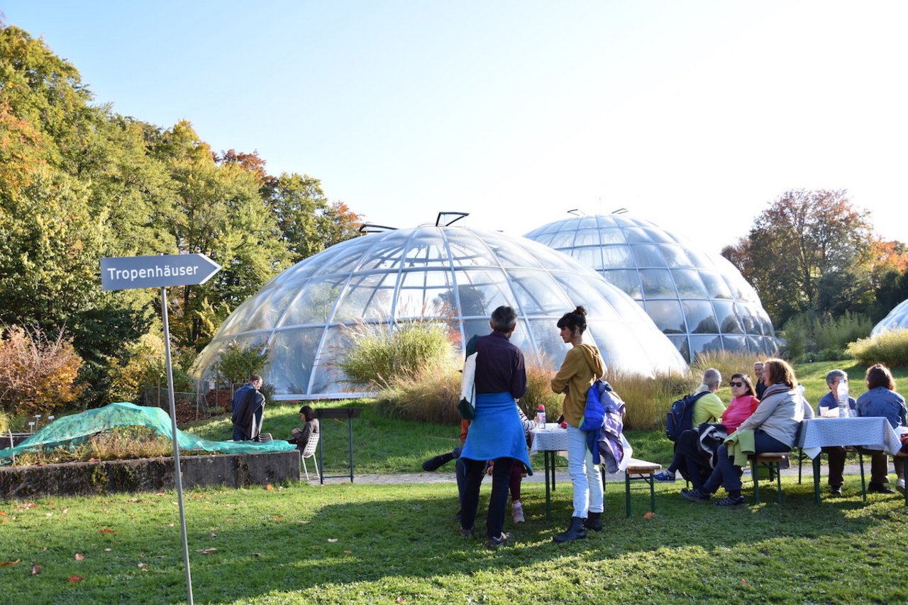 Die Gewächshäuser des botanischen Gartens bieten einen futuristischen Anblick. (Bild noe)