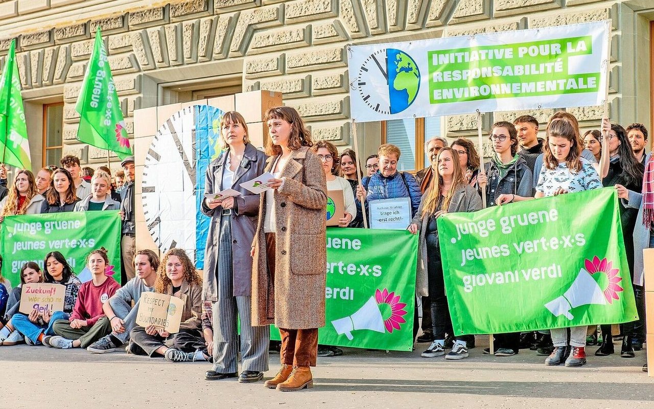 Die Co-Präsidentinnen Margot Chauderna (links) und Magdalena Erne argumentieren mit dem Erhalt der Lebensgrundlagen. 