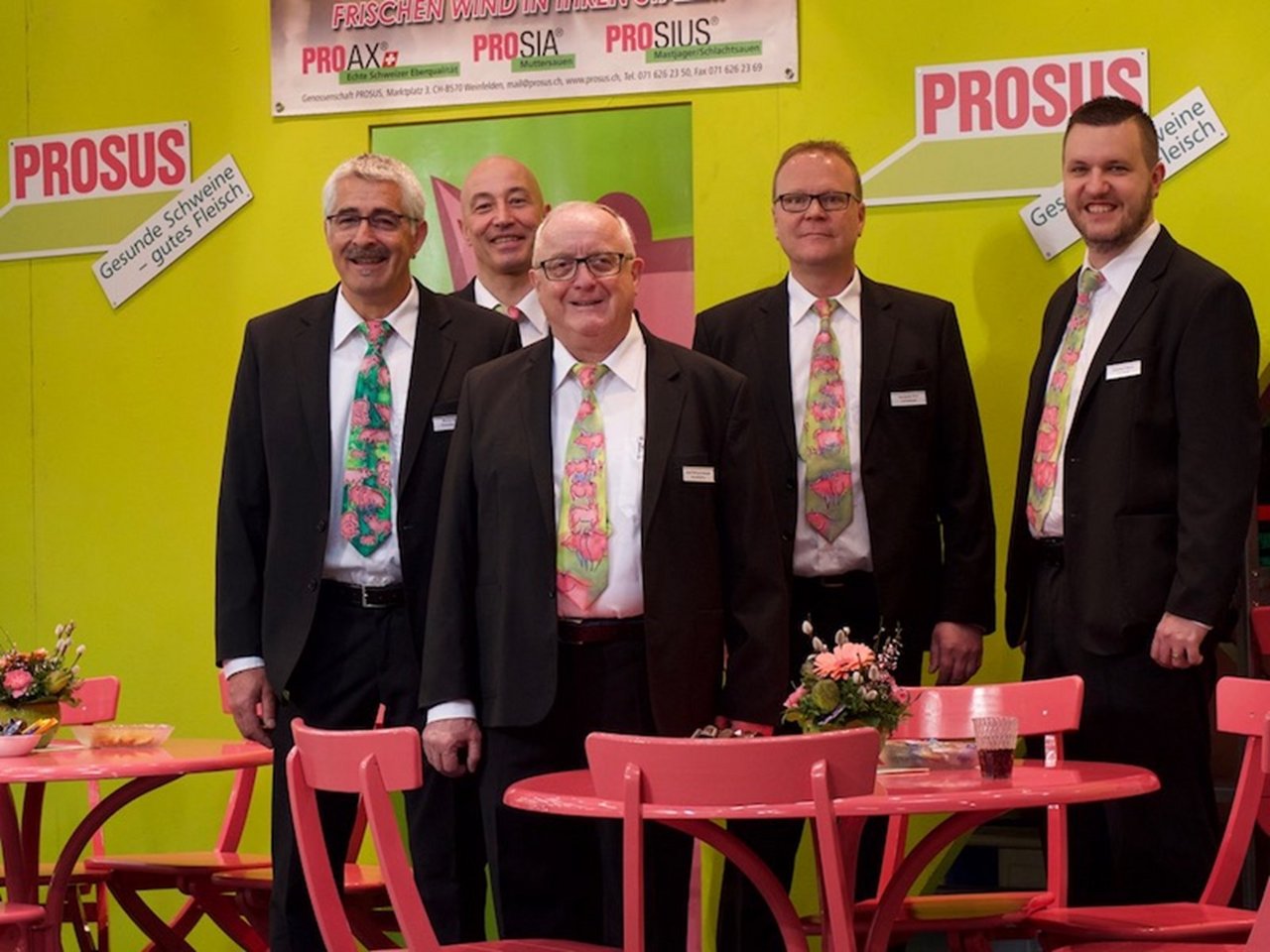 Das Prosus-Team mit den üppigen Krawatten: Bruno Herzog, Johann Egli, Josef Schurtenberger, Hanspeter Erni, Andreas Fritschi (v.l.n.r.)»