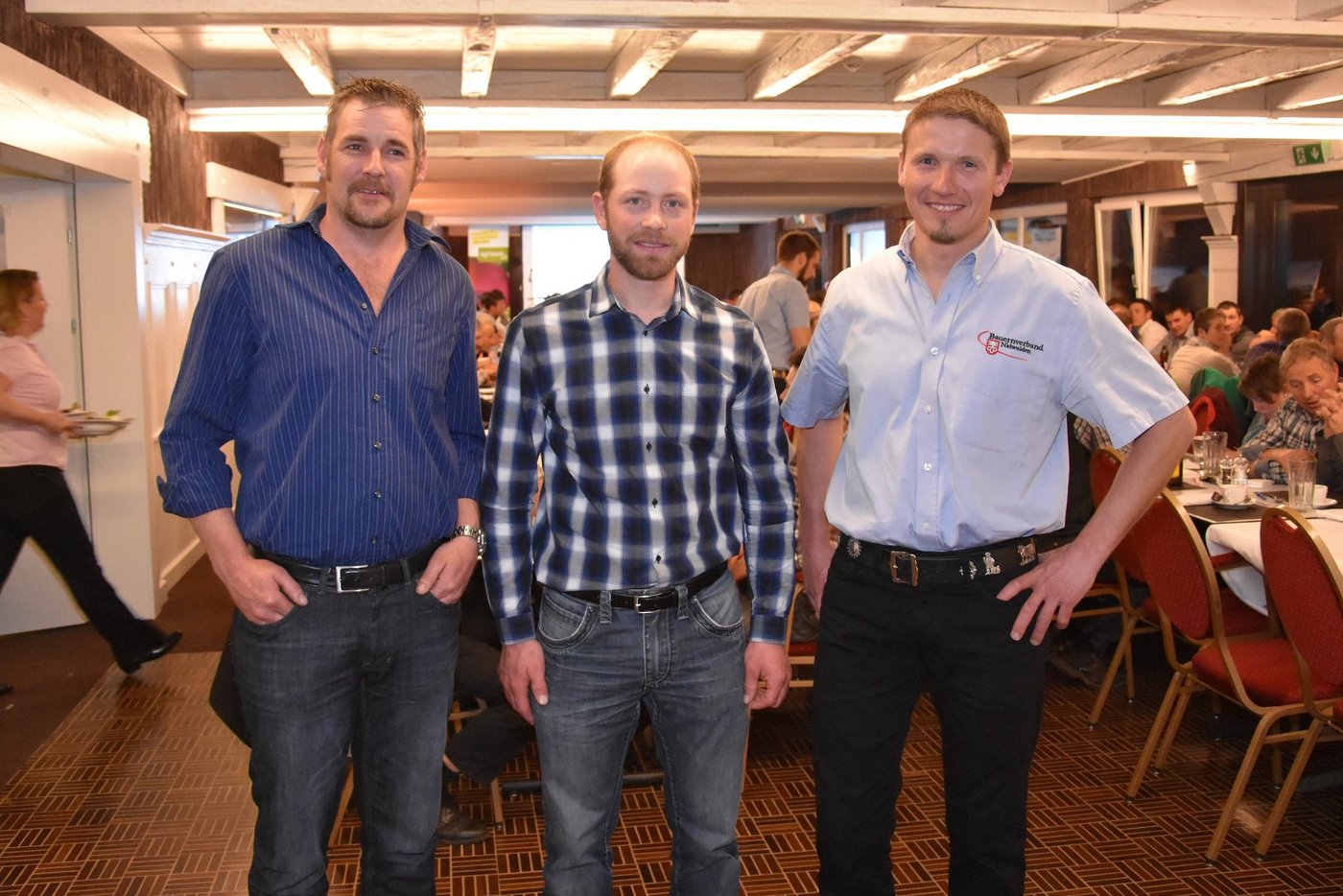 Beat Risi und Sepp Lussi mit Präsident Hansueli Keiser (v. l. n. r.).    (Bilder Raphael Bissig)