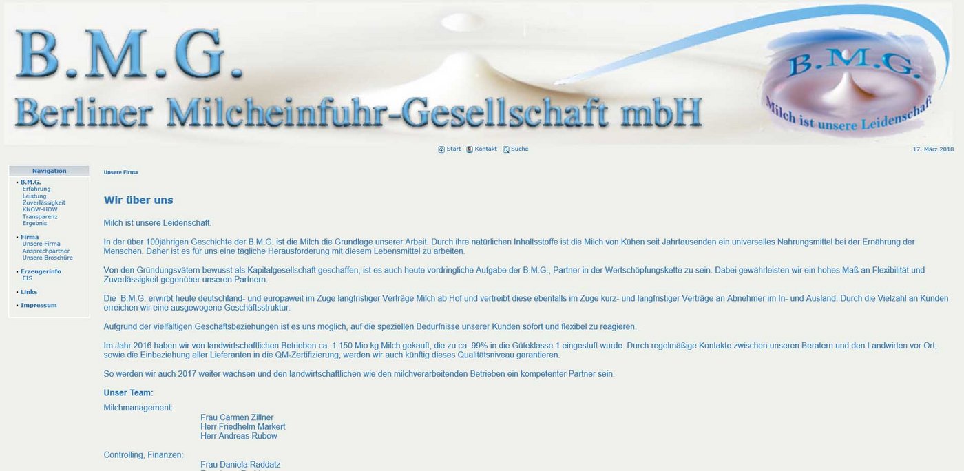 Als wäre nichts gewesen: Unverdrossen behauptet BMG im Internet, dass man weiter wachsen wolle. (Bild Screenshot)