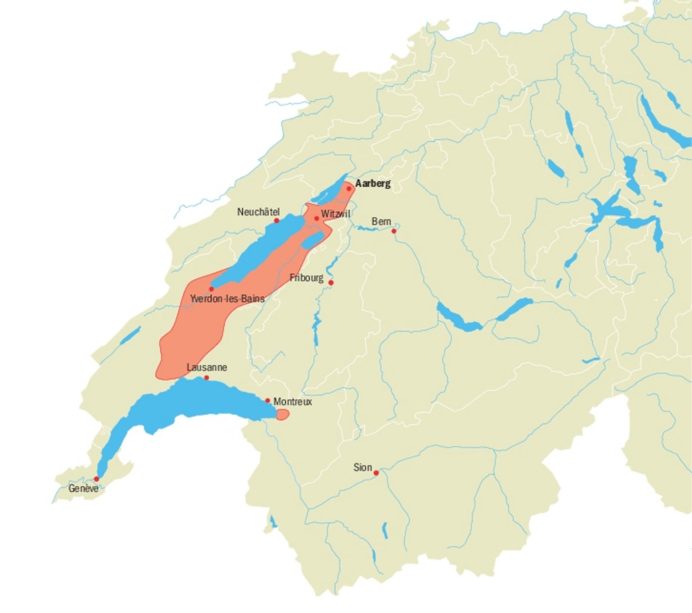Die Bakterienkrankheit SBR verbreitet sich immer weiter von Westen nach Osten. Das rote Gebiet bedeutet Befallsgebiet. Die Karte ist nur grob, betont die Fachstelle. (Grafik BauZ, Quelle SFZ)