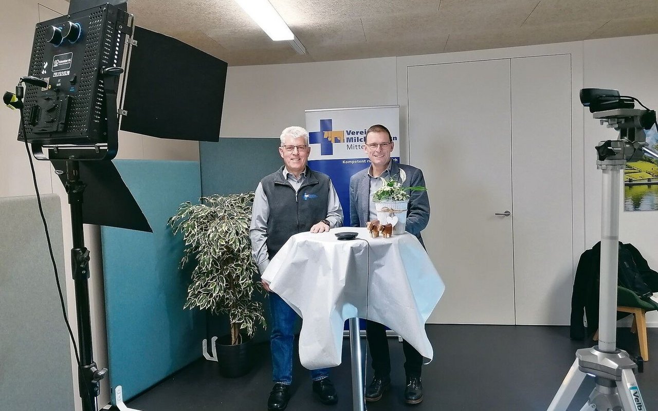 Geschäftsführer Markus Berner (links) und Präsident Hanspeter Egli richteten sich per Livestream an die VMMO-Mitglieder. 