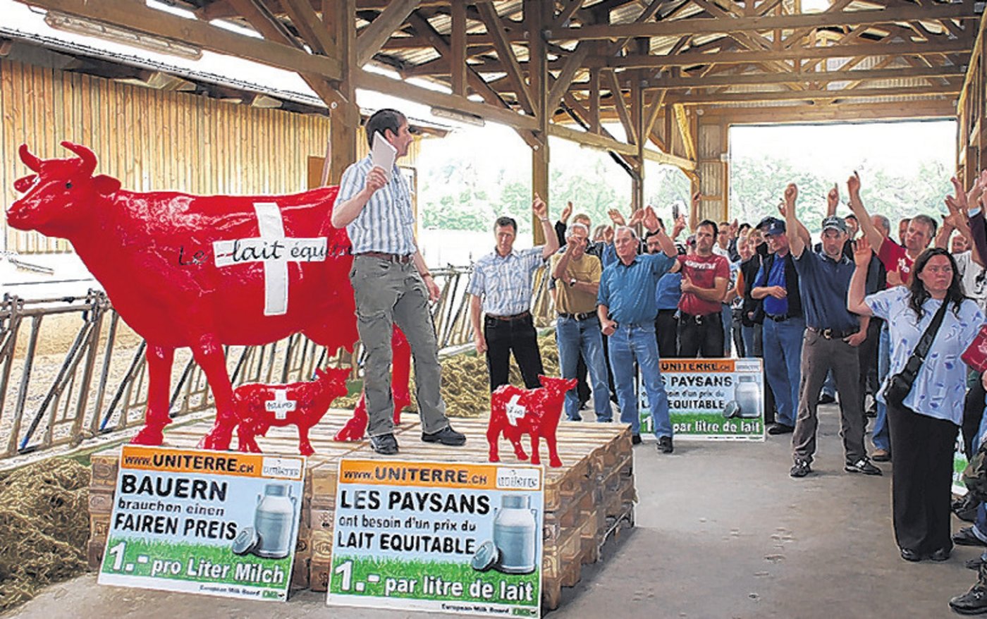 Auch Uniterre-Bauern beteiligten sich am Streik. (Bild agir)
