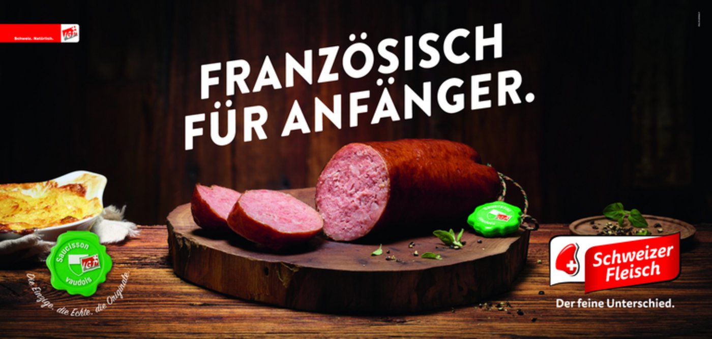 Als erste Massnahme wurde eine Plakatkampagne für Saucisson Vaudois IGP umgesetzt. (Bild zVg)