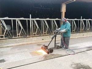 Ab Mai organisiert das LZ St. Gallen wieder die Flammstrahl-behandlung für interessierte Landwirte. (Bild LZSG)