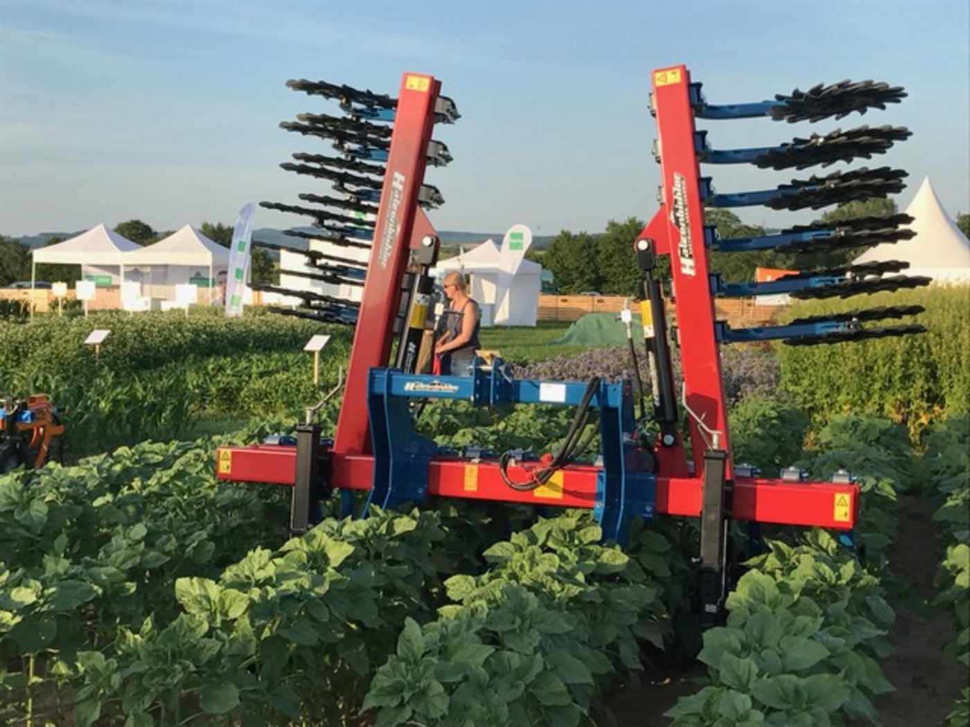 Die zahlreich vertretenen Maschinenhersteller präsentierten ihr Gerät teilweise direkt in den Kulturen. (Bild akr)