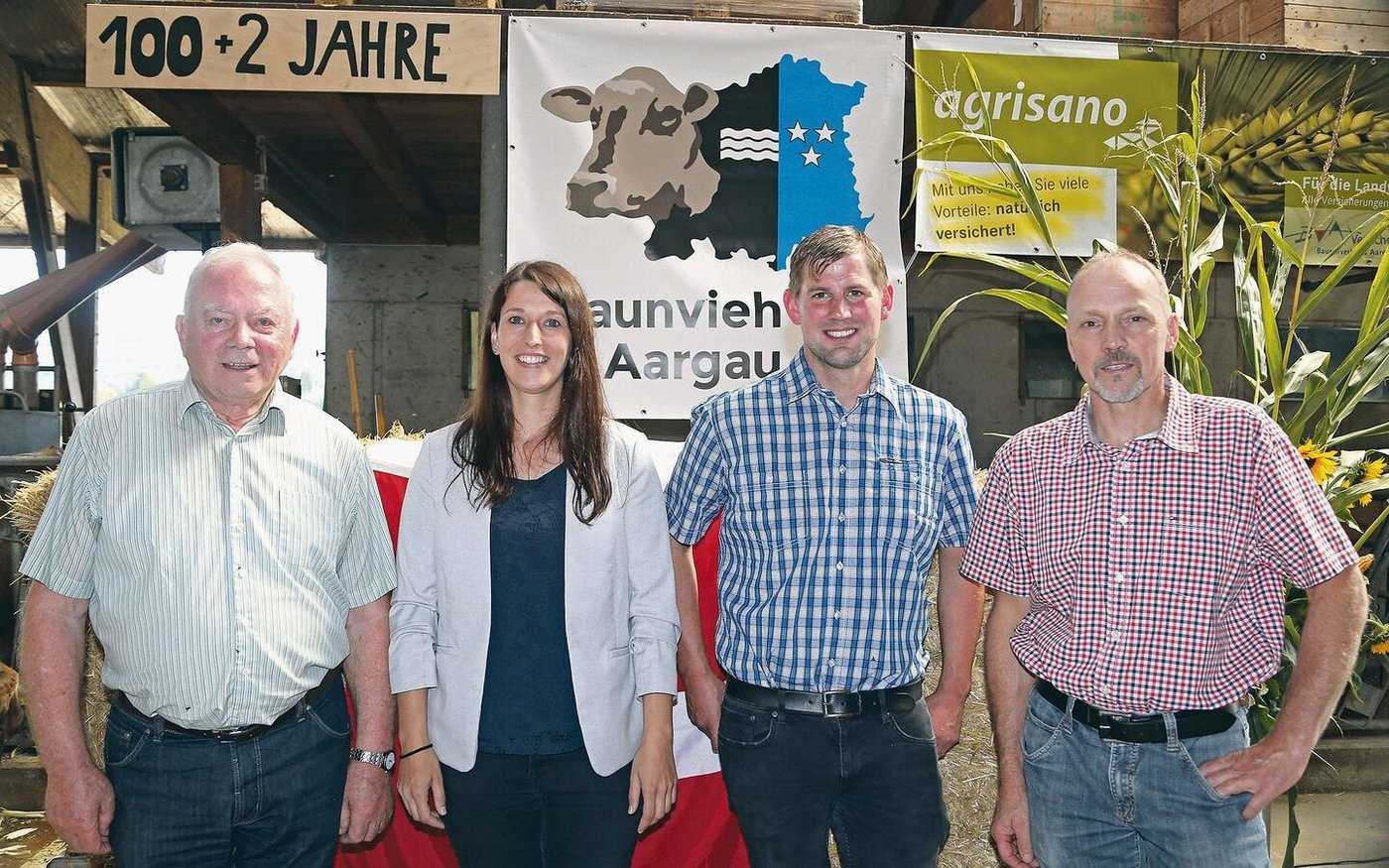 Hans Barmettler, Geschäftsführerin Mirjam Zumbühl, Cyrill Gauch und Hugo Abt (v. l.).
