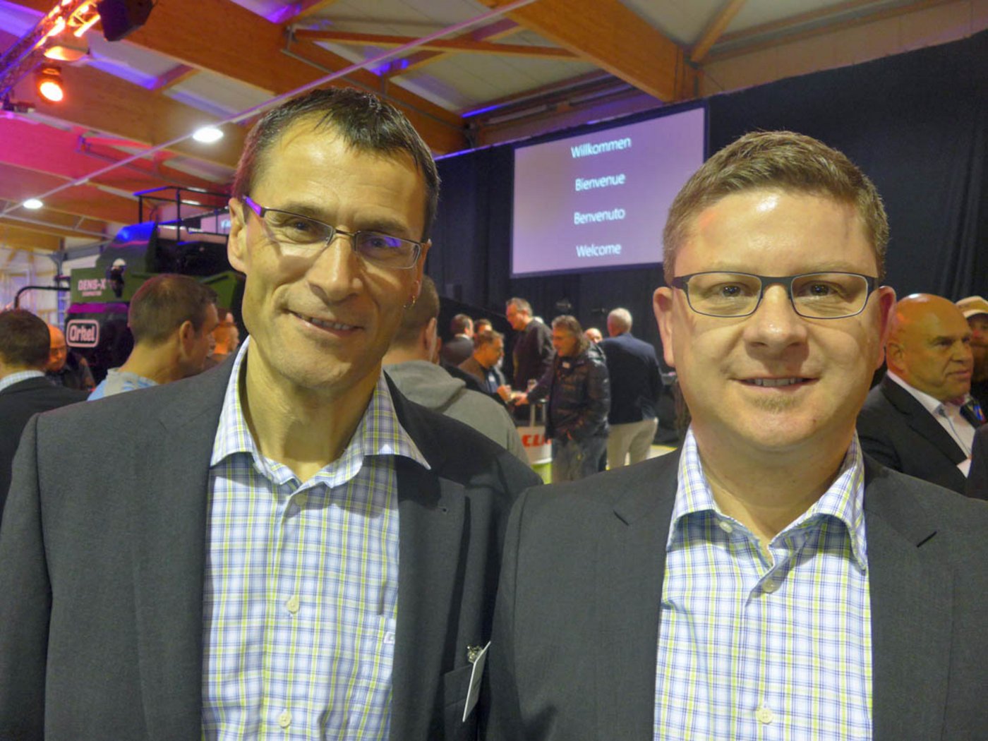 OK-Chef Markus Aebi und Serco-CEO Werner Berger vor der Eröffnung des Open. (Bild akr)