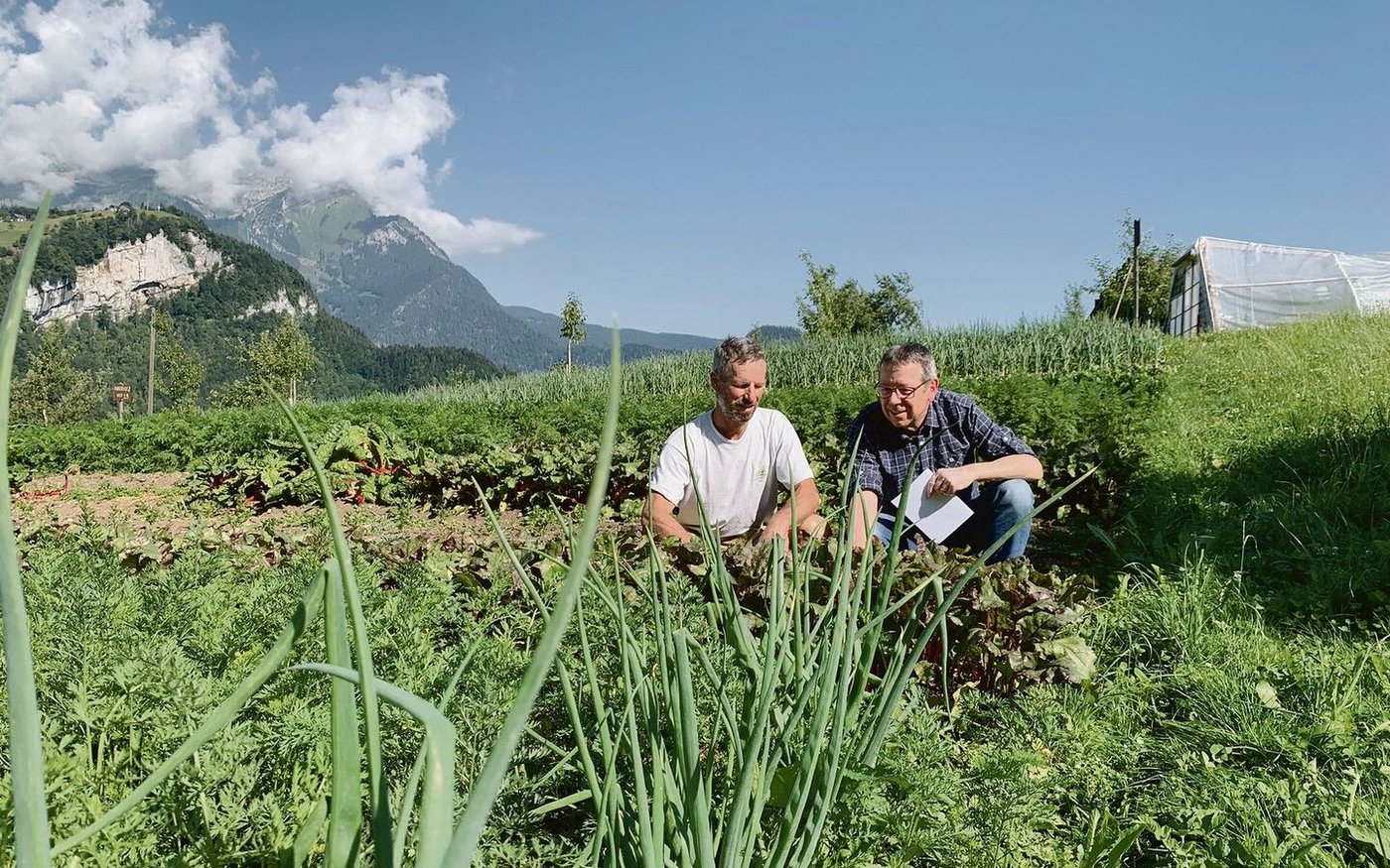 Hubert Würsch (r) zu Besuch bei Martin von Holzen.
