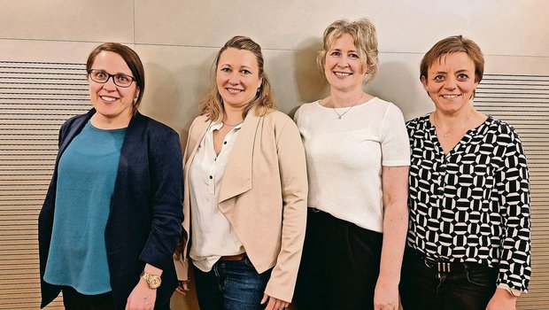 Der neue Vorstand, (v. l.): Martina Barmettler (Aktuarin), Rebekka Buchmann (Präsidentin), Irene Zemp (Verkauf) und Esther Steinmann (Vizepräsidentin).