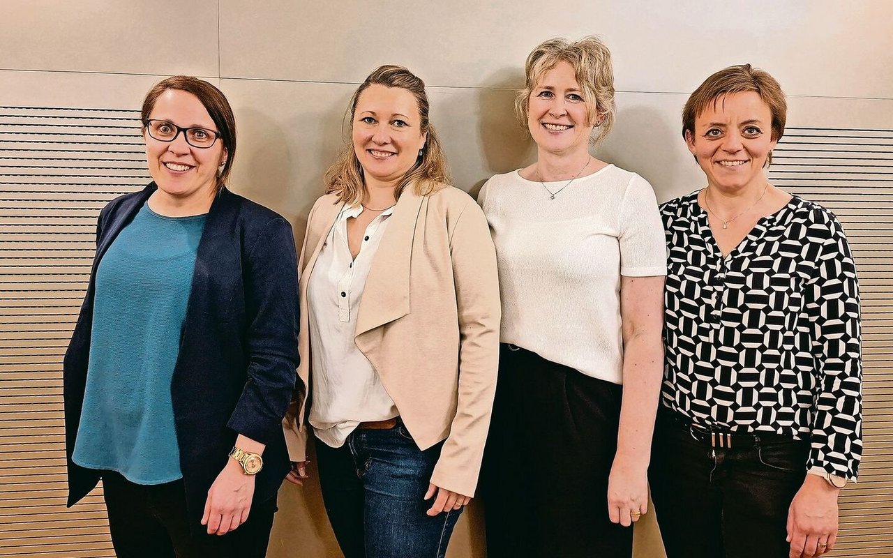 Der neue Vorstand, (v. l.): Martina Barmettler (Aktuarin), Rebekka Buchmann (Präsidentin), Irene Zemp (Verkauf) und Esther Steinmann (Vizepräsidentin).