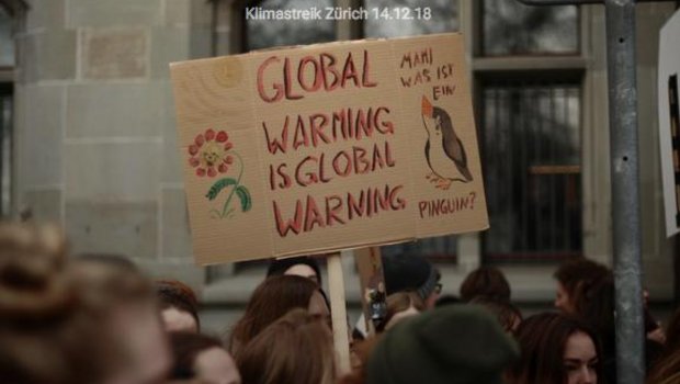 Die Schüler fordern einen Klimanotstand. (Bild climatastrike.ch)