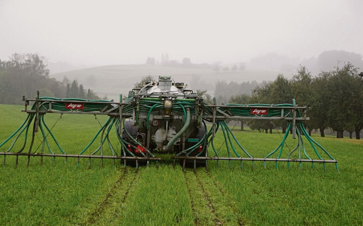 Gründe, die laut Stefan Spring für den Schleppschlauchverteiler sprechen: Es stinkt weniger, das Ausbringen geschieht sauberer und das Gras «verbrennt» nicht, es wächst, auch wenn es nach dem Güllen nicht regnen sollte.