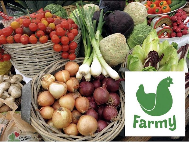 Auf Farmy soll es alles geben für den Wocheneinkauf, neben Gemüse also auch etwa Backwaren oder Tiernahrung. (Bild Pixabay/ Montage jsc)