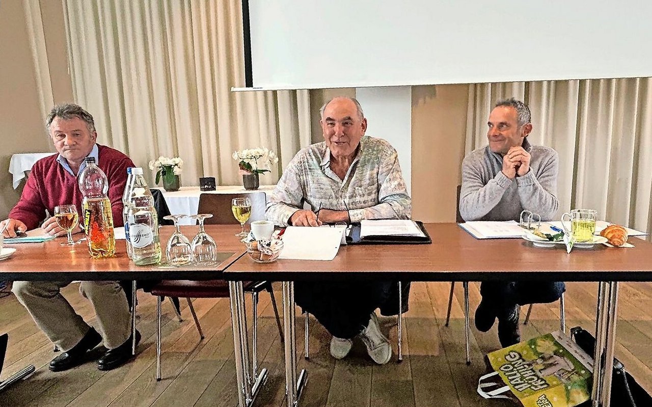 Die Vorstandsmitglieder Ernst Krüsi, Ernst Peter und Peter Zahner (v. l.) an der Vereinsversammlung.