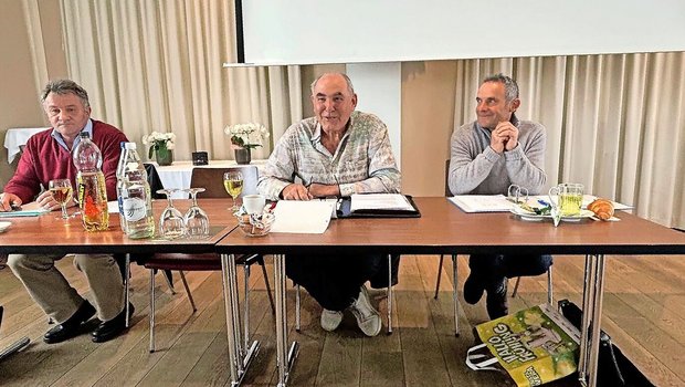 Die Vorstandsmitglieder Ernst Krüsi, Ernst Peter und Peter Zahner (v. l.) an der Vereinsversammlung.